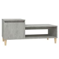 Salontafel 100x50x45 cm bewerkt hout betongrijs - thumbnail