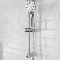NAPOLI doucheset, chroom antikalk nozzles 3 functies en waterstop functie douchekop: Ø ca. 7 cm douchestang van metaal, lengte: 56 cm inclusief waterbesparende pakking - tot wel 50% minder w - thumbnail