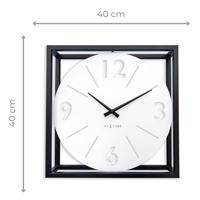 NeXtime - Tafel-|Wandklok 40x40x9,5cm - Stil - Zwart|Wit - Metaal - - thumbnail