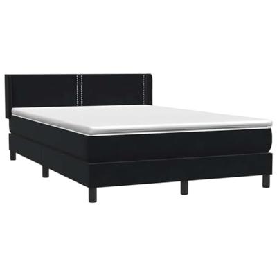 Boxspring met matras fluweel zwart 140x210 cm
