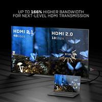 LINDY 36951 HDMI-kabel Aansluitkabel HDMI-A-stekker, HDMI-A-stekker 0.50 m Zwart 8K UHD - thumbnail
