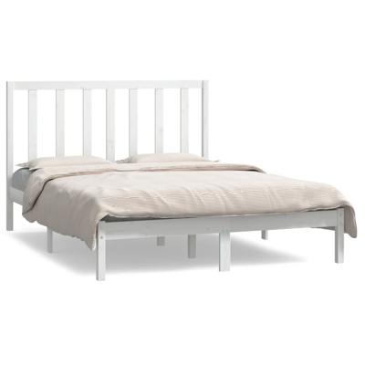 Bedframe zonder matras massief grenenhout wit 140x190 cm Bedframe zonder matras massief grenenhout wit 140x190 cm