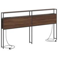 Opberghoofdbord met plank bruin eikenkleur 180 cm Bewerkt hout - thumbnail