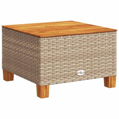 7-delige Loungeset met kussens poly rattan beige - thumbnail