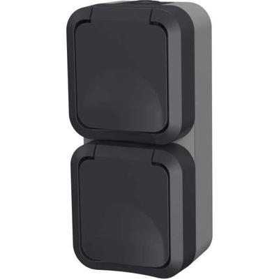 Dubbel stopcontact - QUARX - Aqua Pro - Buiten, verticaal, IP55, 250V, 16A