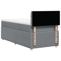 Boxspring met matras stof lichtgrijs 80x200 cm - thumbnail