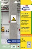 Avery-Zweckform L7871-20 ( 25.4 x 10 mm, Wit, 3780 stuk(s), Permanent hechtend, Sterk hechtend - thumbnail