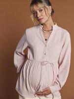 Blouse in katoenen gaas voor zwangerschap en borstvoeding ENVIE DE FRAISE rouge - thumbnail