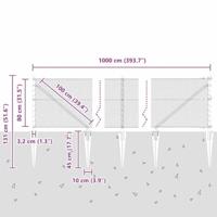 VidaXL Afrasteringspaal zilver 10 x 0,8 m (13 mm gaas) staal - thumbnail
