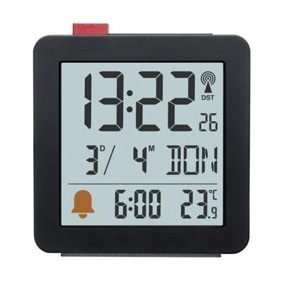 TFA Dostmann 60.2566.01 Wekker Zendergestuurd Zwart Alarmtijden 1