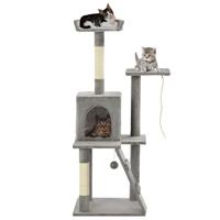VidaXL Kattenkrabpaal met sisal krabpalen 120 cm grijs - thumbnail