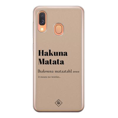 Samsung Galaxy A40 siliconen hoesje - Hakuna matata Samsung Galaxy A40 siliconen hoesje - Hakuna matata