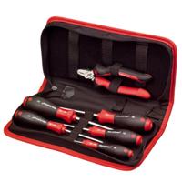 Wiha gereedschapset monteur, 7-delig gereedschapsset (zwart/rood, incl. gereedschapsetui ) - thumbnail