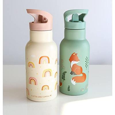 Roestvrijstalen fles voor kinderen BOSVRIENDEN A Little Lovely Company, 350 ml mintgroen