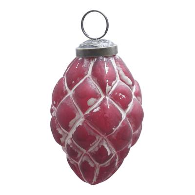 Christmas Twan purple glass hanging ornament S