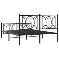 Bedframe met hoofd- en voeteneinde metaal zwart 135x190 cm - thumbnail