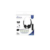 MediaRange MROS304 hoofdtelefoon/headset Bedraad Hoofdband Kantoor/callcenter Zwart, Zilver - thumbnail