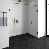 Sanituba Complete Profielloze Nisdeur 2-delig 190cm met 60cm deur koper - thumbnail