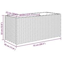 VidaXL Plantenbakken met 2 potten 2 st 72x30x32 cm poly rattan grijs - thumbnail