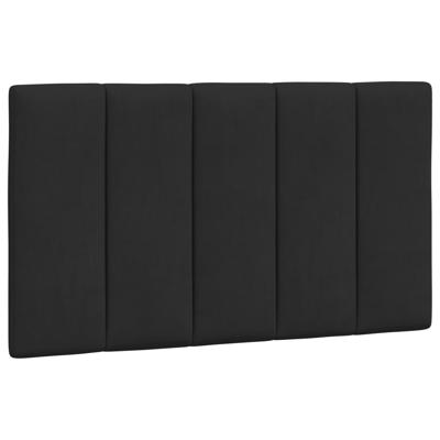 Bedframe met hoofdeinde fluweel zwart 90x190 cm - thumbnail