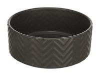 TRIXIE VOERBAK / DRINKBAK WAVE KERAMIEK GRIJS 16 CM 900 ML - thumbnail