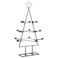Kerstdecoratie kerstboom 105 cm metaal zwart - thumbnail
