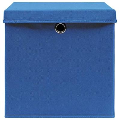 VidaXL Opbergboxen met deksel 4 st 28x28x28 cm blauw VidaXL Opbergboxen met deksel 4 st 28x28x28 cm blauw