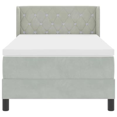 Boxspringbed met matras fluweel lichtgrijs 90x190 cm