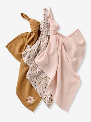 Set van 3 luiers van katoenen gaas FLORA karamel Set van 3 luiers van katoenen gaas FLORA karamel