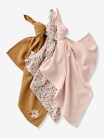 Set van 3 luiers van katoenen gaas FLORA karamel - thumbnail