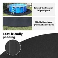 VidaXL Zwembad grondzeil zwart ø 366 cm niet-geweven stof - thumbnail