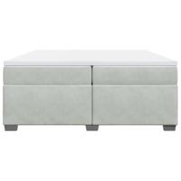 Boxspring met matras fluweel lichtgrijs 200x200 cm - thumbnail