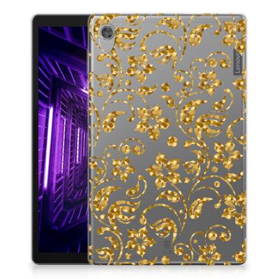 Lenovo Tab M10 HD (2de generatie) | Siliconen hoesje | Gouden Bloemen