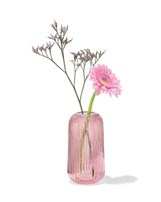 HEMA Vaas Ø4x12cm Glas Ribbel Rood (rood)