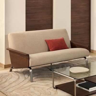 Kave Home Amsen 2-zits bank Lichtbruin multiplex walnoot Kave Home Amsen 2-zits bank Lichtbruin multiplex walnoot