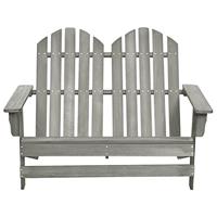 VidaXL Tuinstoel 2-zits adirondack massief vurenhout grijs - thumbnail