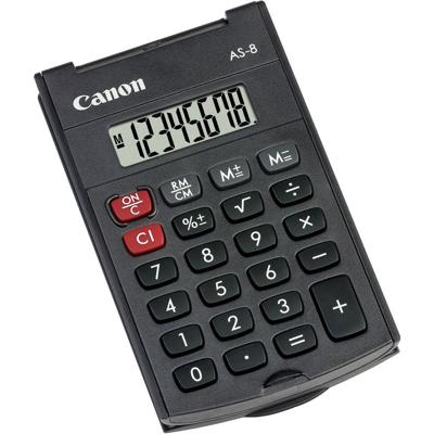 Canon AS-8 Zakrekenmachine Donkergrijs Aantal displayposities: 8 werkt op batterijen (b x h x d) 60 x 11.4 x 97 mm Canon AS-8 Zakrekenmachine Donkergrijs Aantal displayposities: 8 werkt op batterijen (b x h x d) 60 x 11.4 x 97 mm