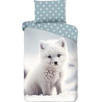 Good Morning Kinderdekbedovertrek "baby poolvos" - Wit - (140x200/220 cm) - Katoen Flanel - thumbnail