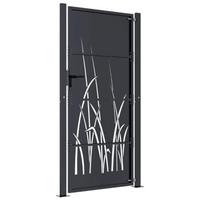Poort 105x180 cm met grasontwerp staal antracietkleurig - thumbnail