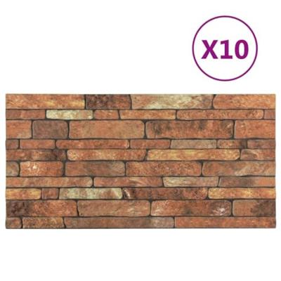 VidaXL 10 st wandpanelen 3d bruine baksteen eps