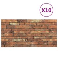 VidaXL 10 st wandpanelen 3d bruine baksteen eps - thumbnail