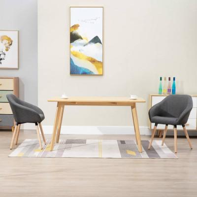 vidaXL Eetkamerstoelen 2 st stof donkergrijs