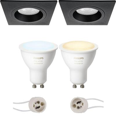 Philips Hue LED Inbouwspot Set GU10 - Mat Zwart - Bluetooth - White Ambiance