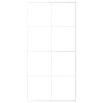 Schuifdeur 102,5x205 cm ESG-glas en aluminium wit