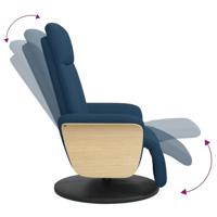 Fauteuil verstelbaar met voetensteun stof blauw - thumbnail