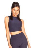 LA Sisters Honeycomb Crop Top Blauw - Maat XS - Kleur: Blauw | Soccerfanshop - thumbnail