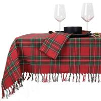 Unique Living - Tafelkleed Xmas Tartan - 150x250cm - Red - thumbnail