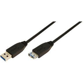 LogiLink USB-kabel USB 3.2 Gen1 (USB 3.0 / USB 3.1 Gen1) USB-A stekker, USB-A bus 1.00 m Zwart CU0041