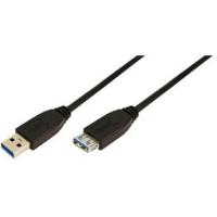 LogiLink USB-kabel USB 3.2 Gen1 (USB 3.0 / USB 3.1 Gen1) USB-A stekker, USB-A bus 1.00 m Zwart CU0041 - thumbnail