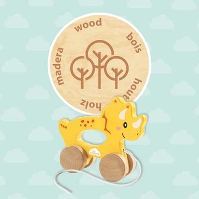 SES houten trekdier 2 in 1 - triceratops